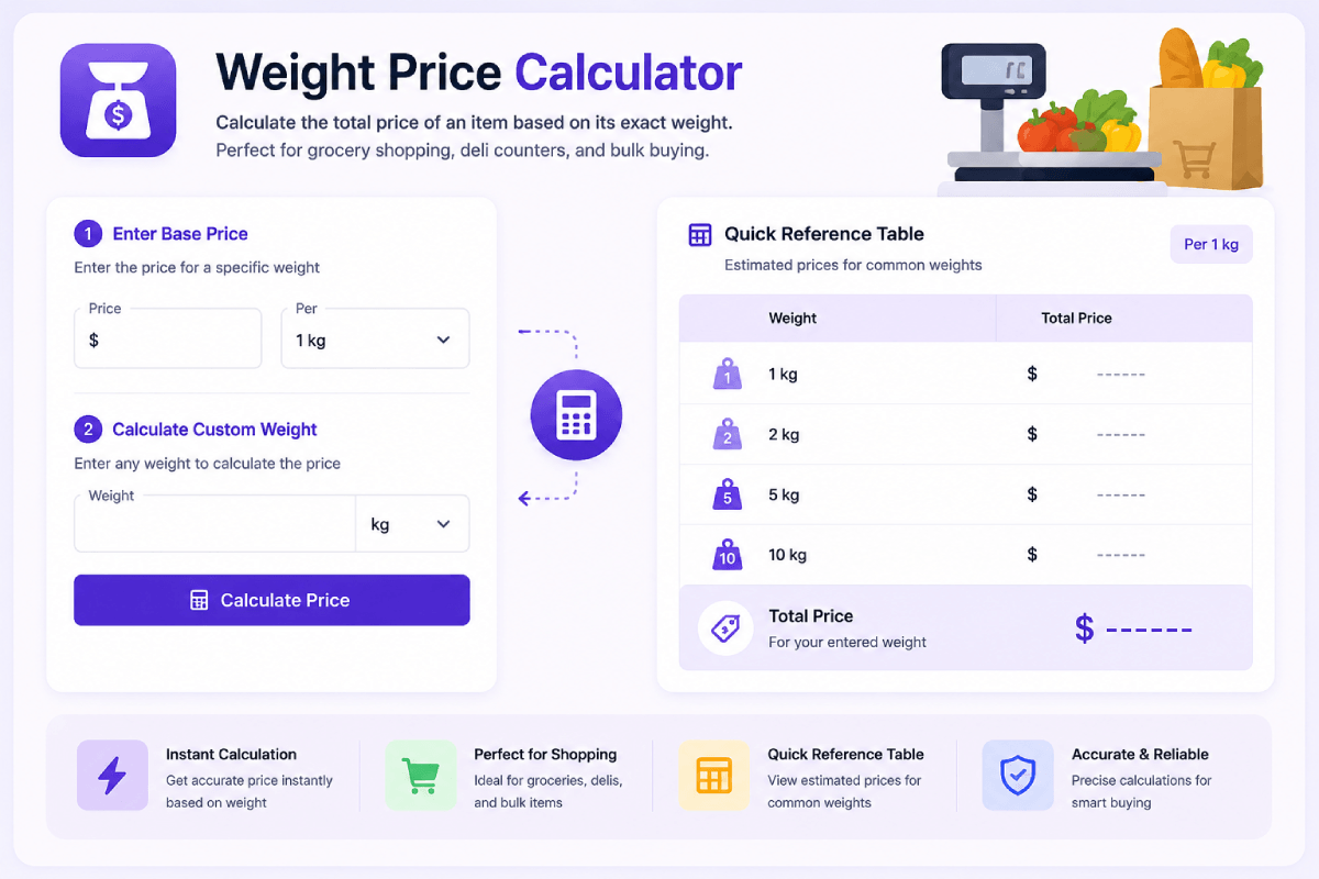 Product Price by Weight Calculator